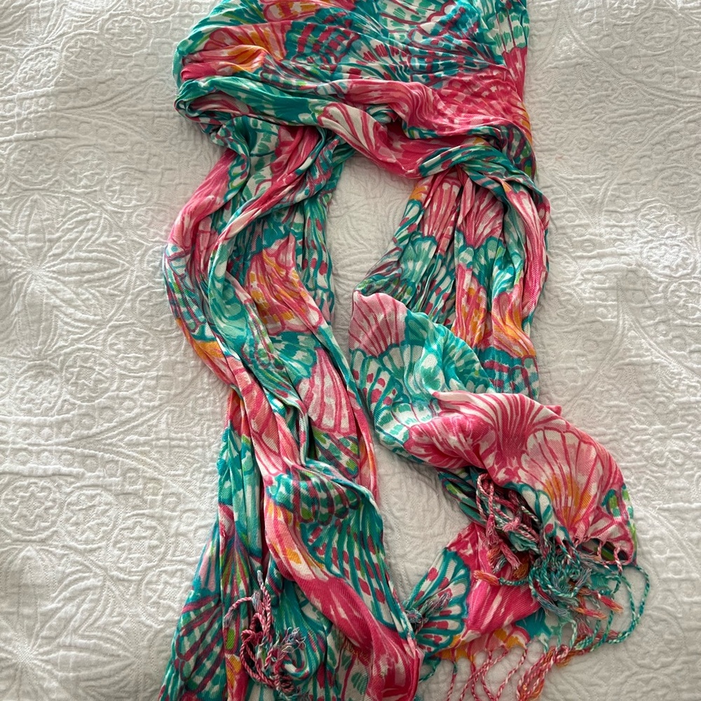 Lilly Pulitzer multicolored sea shell scarf